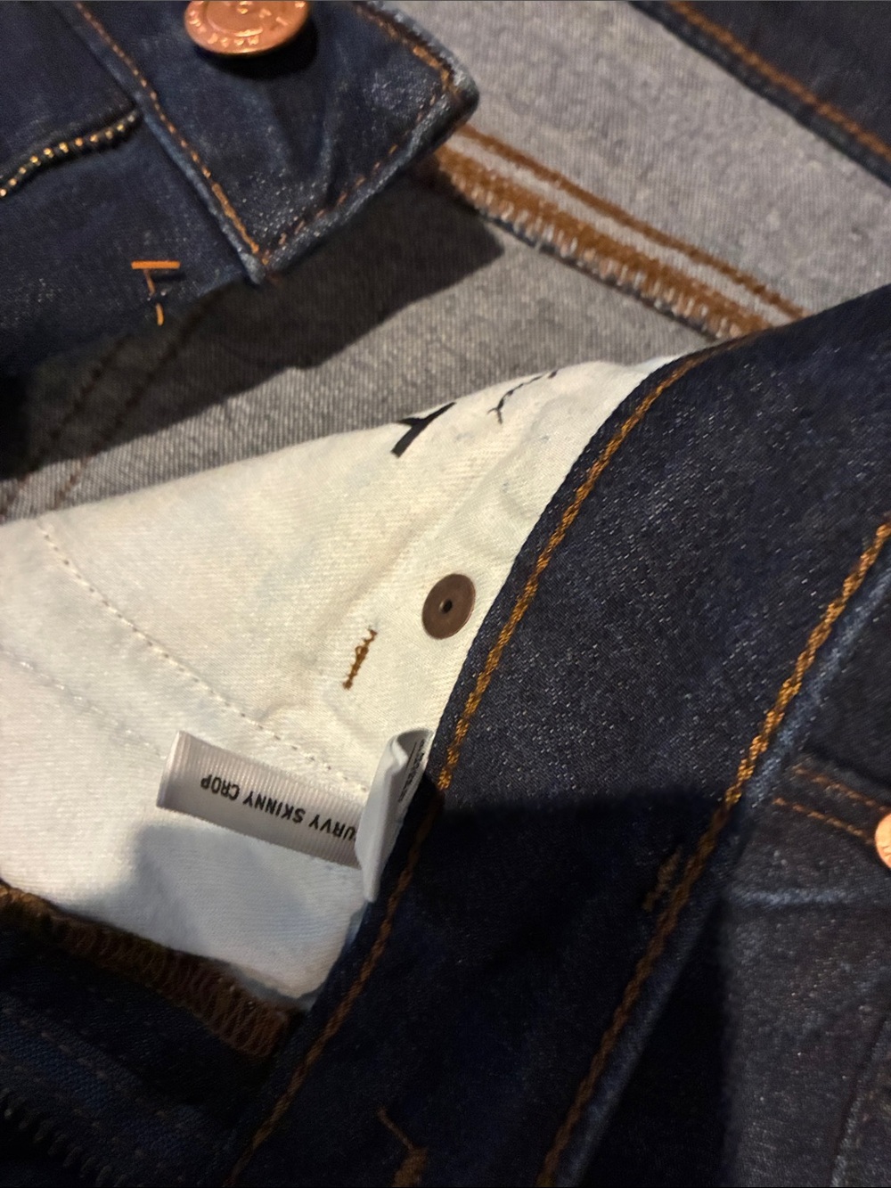 Loft Dark Blue Denim Jeans curvy skinny crop ##39 - Picture 2 of 2